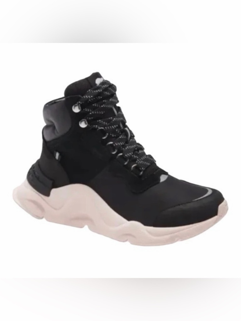 SOREL Kinetic Rnegd Conquest Waterproof Sneaker In Black/ Powder Pink size 6‎